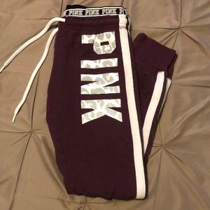 Burgundy pink joggers